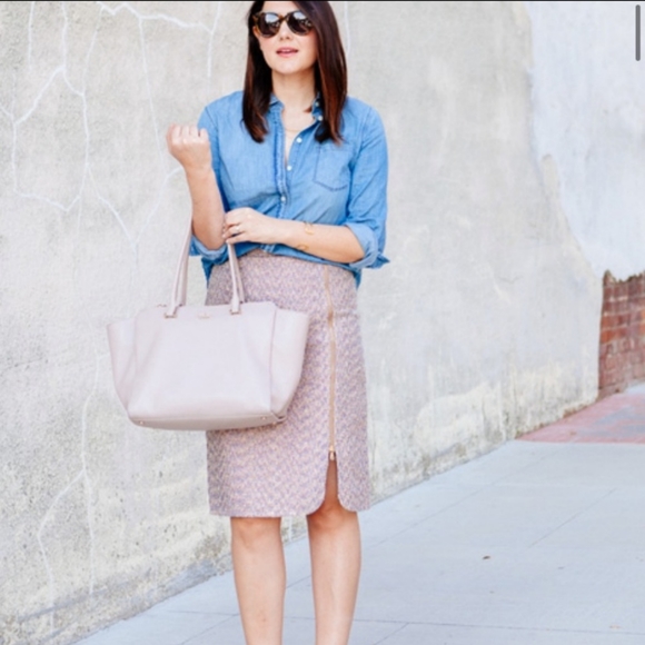 J. Crew tweed pencil skirt with zipper accent - Picture 12 of 16